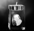 Glazen kubus met 2D portret waxinehouder 8x5x5 cm prijs â‚¬139,00