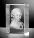 Glazen kubus portret 3D beethoven 8x5x5 cm prijs â‚¬139,00